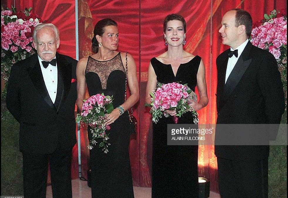 Prince Rainier III of Monaco, princess Stephanie, princess Caroline and prince Albert